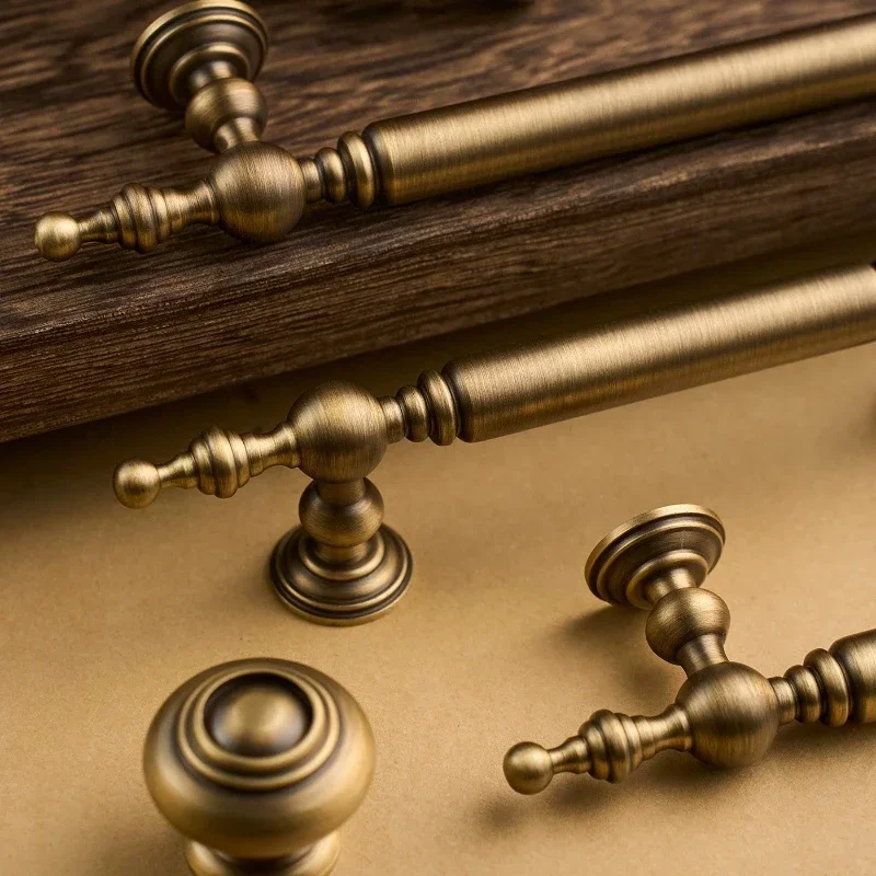 Nordische Vintage-Möbelgriffe aus Messing, Hochwertige Knöpfe und Griffe für Vintage-Schubladen, Küchenzubehör, Schranktürgriffe – Detail 16