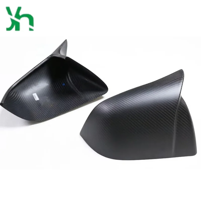 เหมาะสำหรับรถยนต์เทสล่า ชุดฝาครอบกระจกมองข้างคาร์บอนไฟเบอร์ ป้องกันภายนอก ผิวด้าน 2 ชิ้น