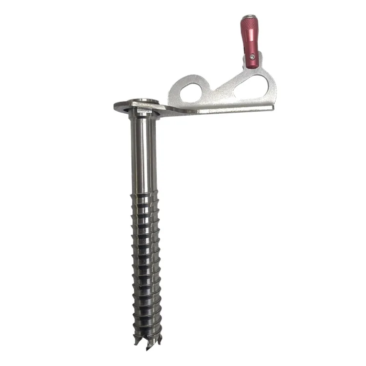 Quick screw hand crank ice anchor stainless steel outdoor rescue ice rescue equipment