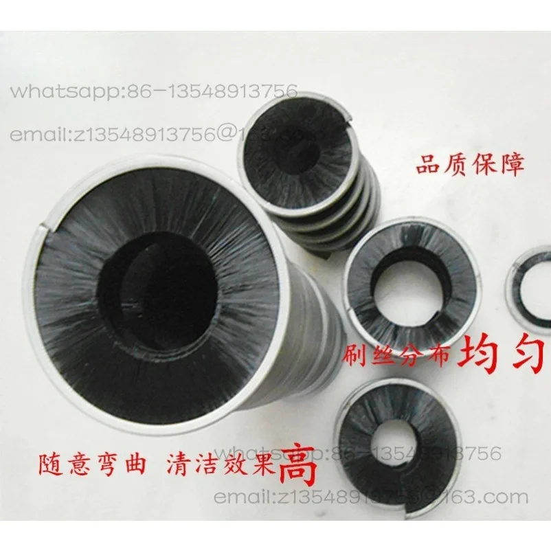 Nylon Silk Brush Inner Wrap Spring Type Soft  Industrial Spiral Round Ring Cover External Sealing