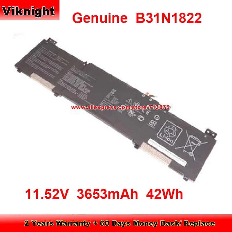 

Genuine B31N1822 Battery for Asus ZenBook Flip 14 UM462DA UX462 UX461FN-E1029T UX462DA-AI040T UM462DA-AI038T 11.52V 3653mAh 42Wh