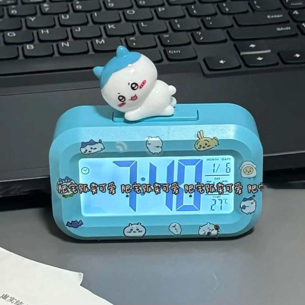 Chiikawa Alarm Clock Hachiware Usagi Cartoon Luminous Clock Bedside Multifunctional Portable Desktop Alarm Clocks Mini Clocks