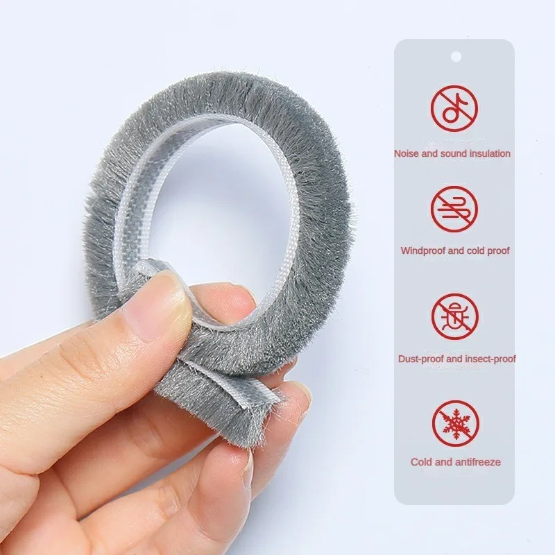 5/10M Self-adhesive Aluminum Alloy Door and Window Sound Insulation Wind Protection Collision Prevention Dust Sealing Strip