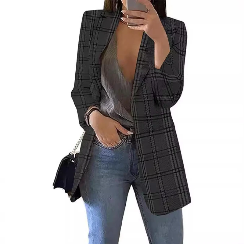 Cardigan Suit New in Outerwears Plaid Casual Suit Korean Popular Clothes for Women Clothing Blazers for Women Elegant Stylish