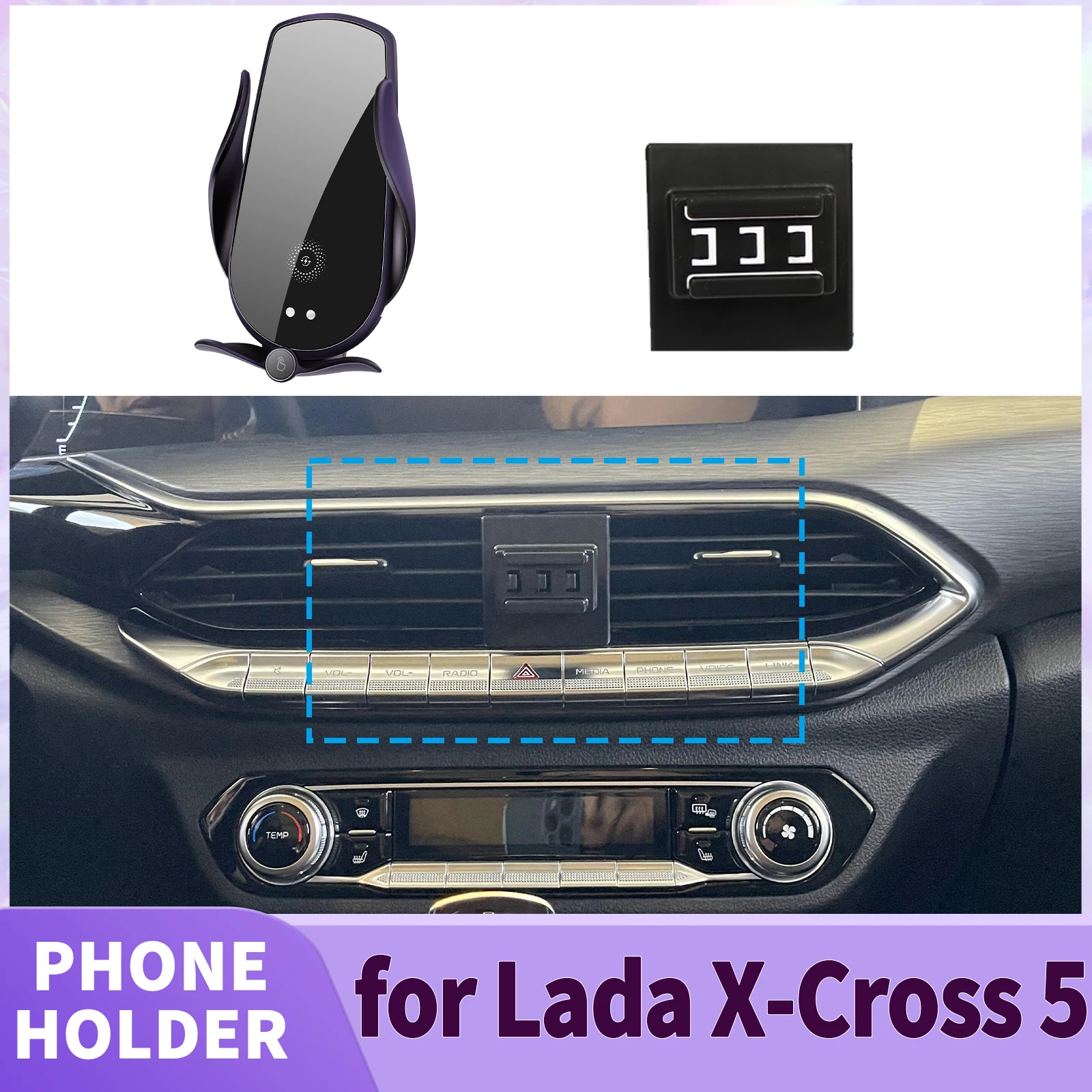 

fit for Lada X-Cross 5 Screen Base Phone Holder Mount ​​ Secure Clip Car​​ accessoires