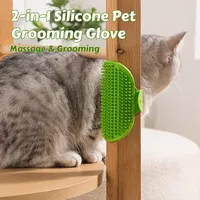 2-in-1 Silicone Grooming Glove – Hypoallergenic Deshedding & Massage Scratcher with Nano-Suction Tech Claw Care for Dogs/Cats
