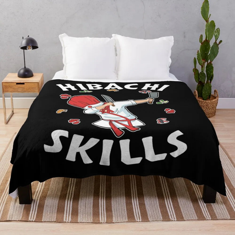 Hibachi Connoisseur Gifts Hibachi Chef Costume Hibachi Grill Throw Blanket Furrys Warm For Sofa Thin Soft Blankets