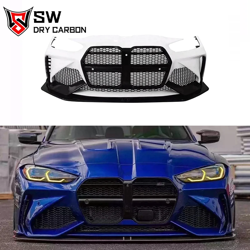 

Dry Carbon Fibre AD Style Front Bumper for G80 M3 G82 M4 Coupe 2-Door 2021+ Replacement Mount Front Bumper Body Kit