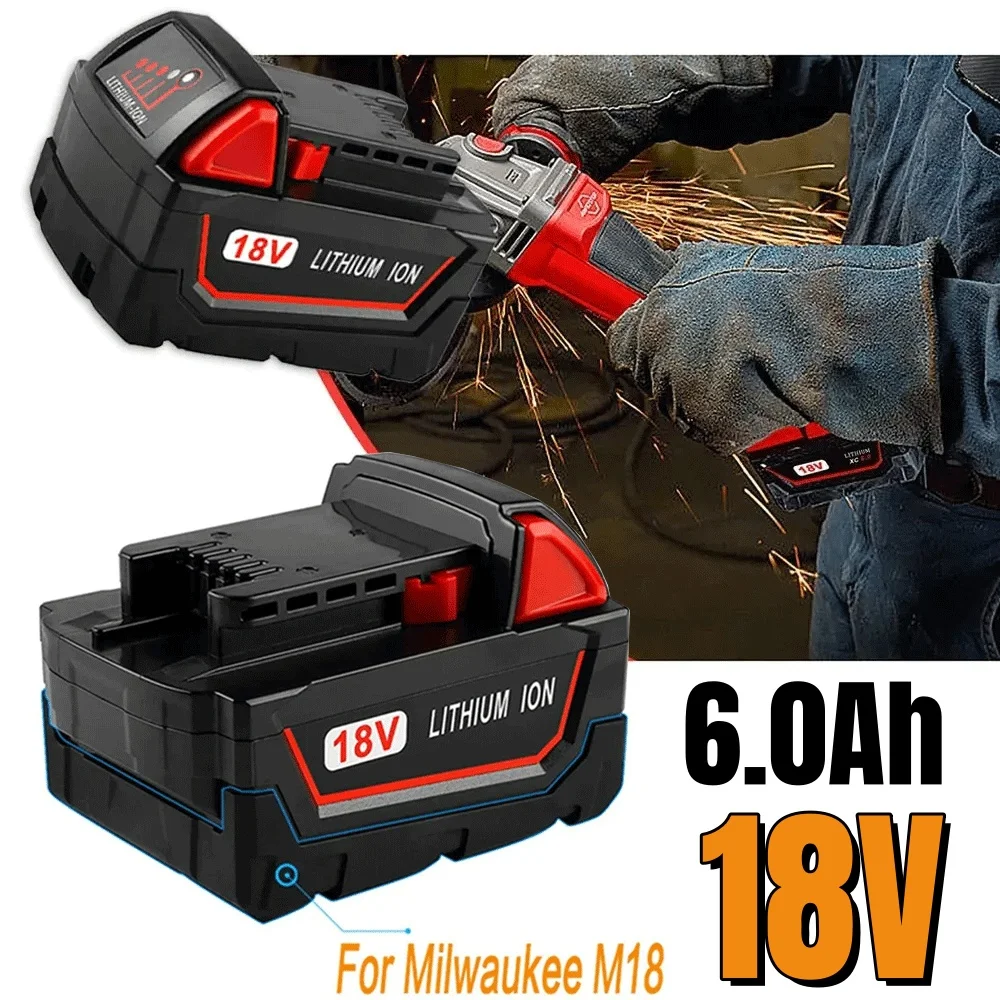 

Lithium-ion 18V for Milwaukee M18 cordless tool battery for M18B5 XC batteries 48-11-1815 2604-20 48-11-1850 48-11-1860 etc.