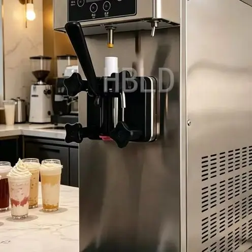 

Commercial Single Flavor Ice Cream Machine Multifunctional Stainless Steel Cone Dispenser for Business Use