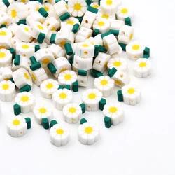 Small Daisy Polymer Clay Beads Cartoon Flower 11x9mm 20pcs Loose Spacer Beads For Jewelry Making DIY  Gifts Accessories