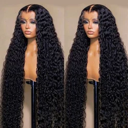 Perruque Lace Wig 100% naturelle bouclée, cheveux humains, ultraviolette, 13x6, deep wave, vague d'eau, bon marché, liquimanquer pour femmes