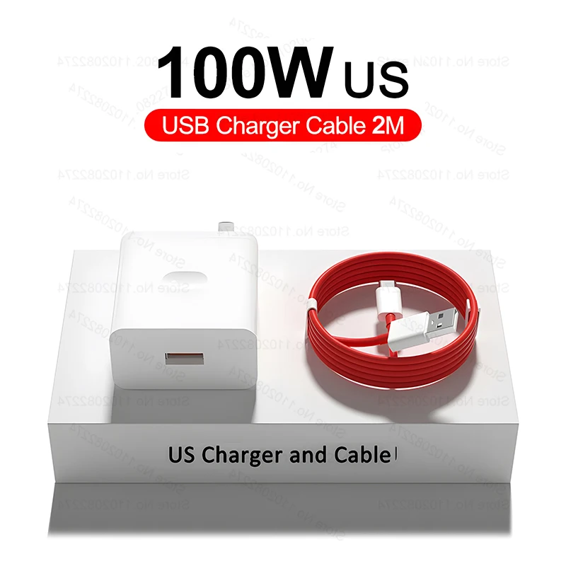 Für OnePlus 100W SuperVOOC USB-Schnellladegerät für OnePlus 15, 15R, 13, 13R, 13T, 13S, Ace 6T, Nord 6 – Schnellladestecker Typ C mit Datenkabel
