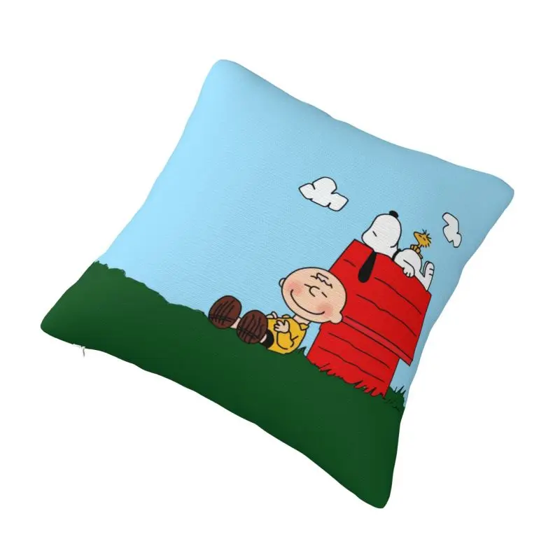 Custom S-Snoopys Pillowcase Charlie Brown Anime Cushions Cover Square Pillowcase