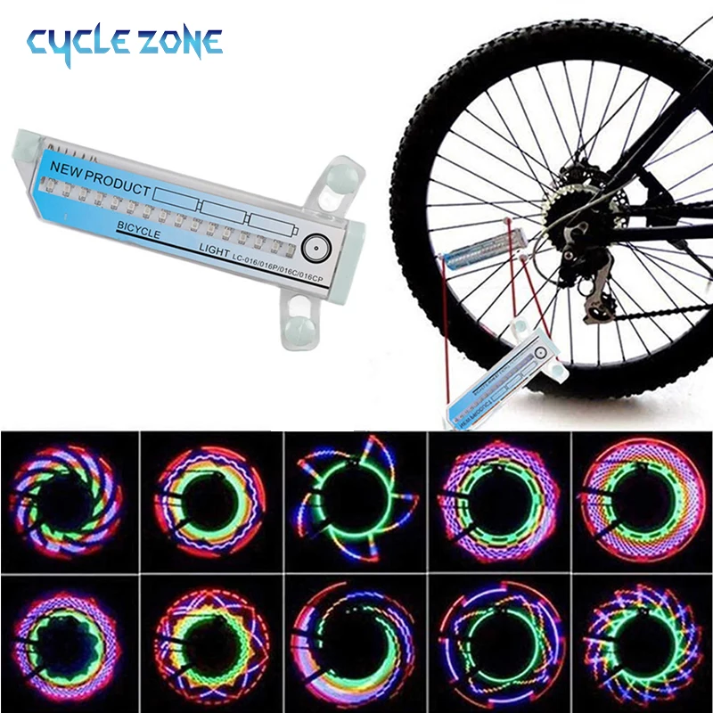 Bike Wheel Light Bicycle Spoke Light Safety Tire Light 30 Different Patterns Change Without Battery Waterproof Bike Accessories