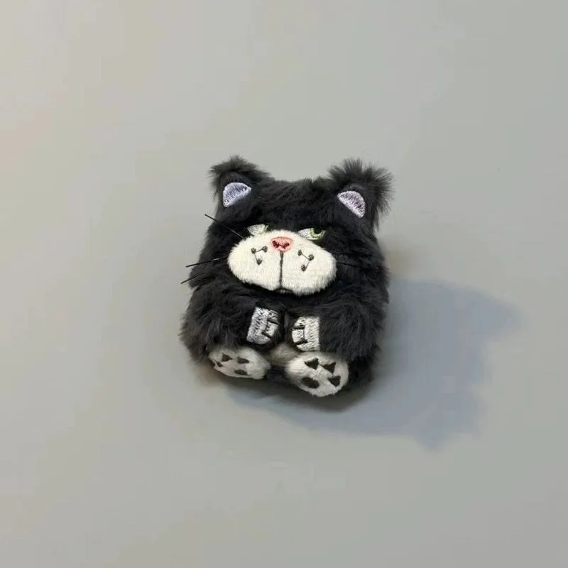 Grey Cat Fluffy Fur Earphone Case for Airpods Pro 2 3 4 Apple Bluetooth earphones Lovely Plush Cover