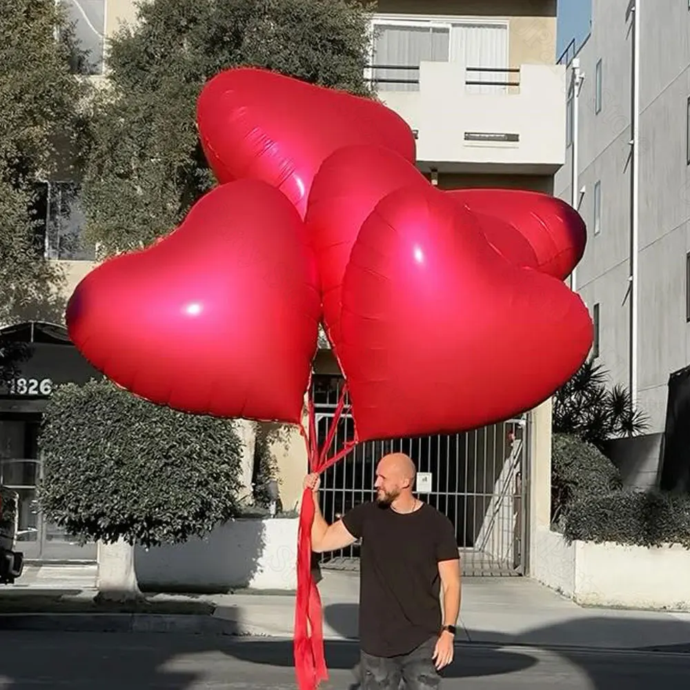 1/2 Stück riesige Herz-Luftballons, 60 Zoll, große rote herzförmige Heliumballons für Hochzeit, Geburtstag, Verlobung, Valentinstag-Dekoration – Detail 5