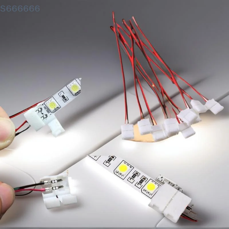 

Snap-On Light Strip Wire Connector for 2Pin LED, No Welding, 8mm