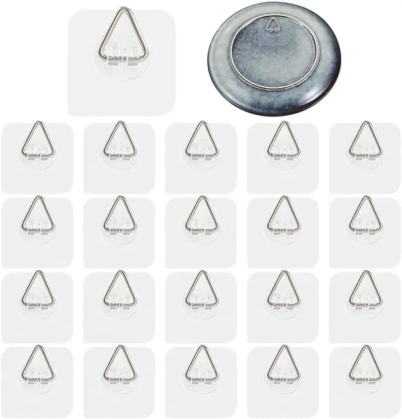 

Invisible Wall Plate Hangers - Adhesive Picture Hangers for Display - Ideal for Plates, Frames, Paintings - 2.3 Inch
