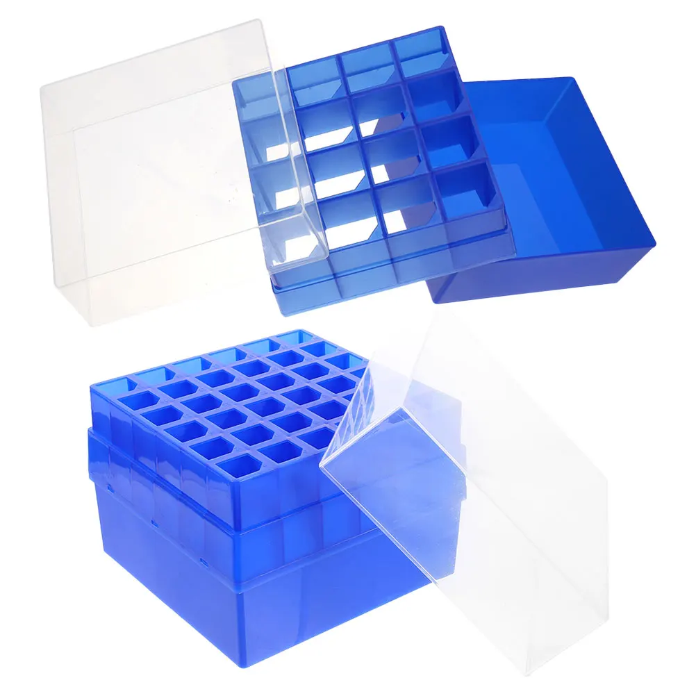 

2pcs Tube Box Plastic Freezing Case Numbered 10/15ml 36 Slots 50ml 16 Slots Lab Rack Test Tubes Storage