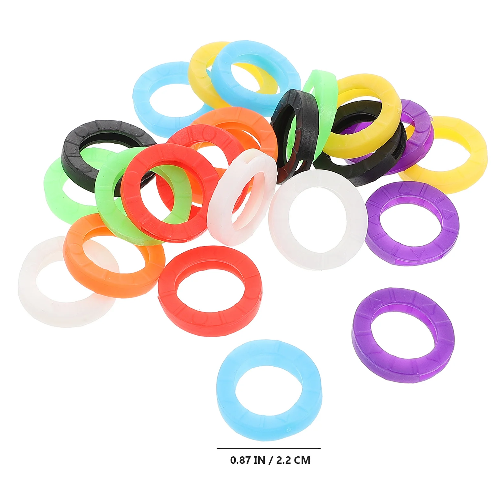 24 peças tampas de silicone coloridas elásticas à prova d'água chaveiros para identificação de organização mangas de chave resistentes ao desbotamento de borracha
