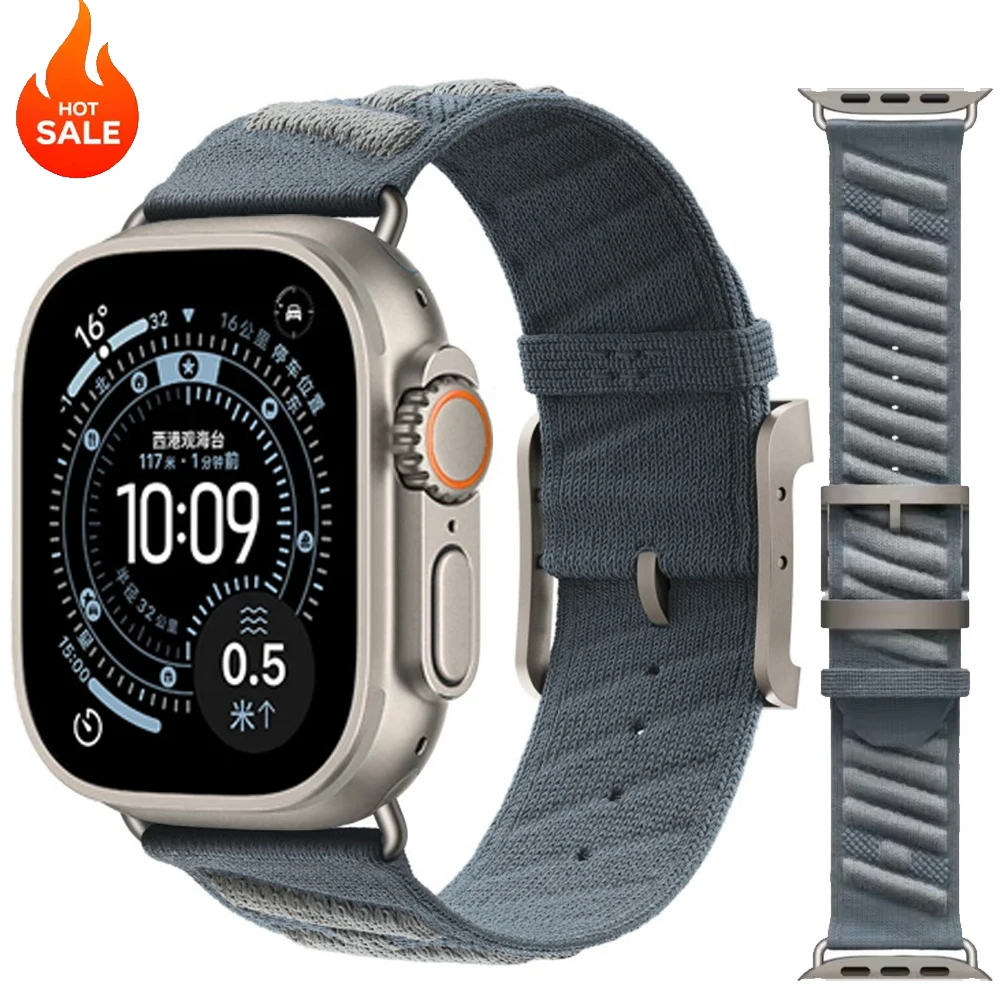 Sportarmband für Apple Watch Ultra 3 49mm, En Mer Band Bleu Nuit für Apple Watch Armband Serie 11 46mm SE 9 8 45mm 44mm 42 40 41