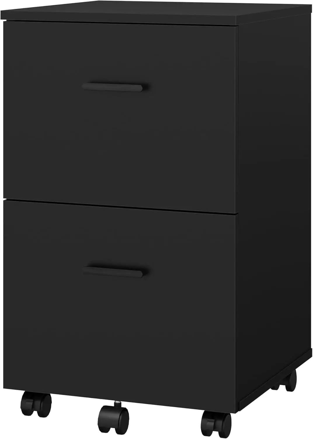 2 Drawer Mobile File Cabinet, Wood Rolling Filing Cabinet Printer Stand Under Desk Storage Organizer Fits Letter Size