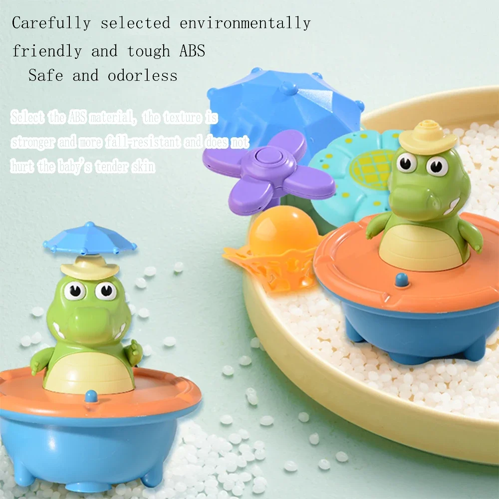 Baby Bath Toys, Perfect for Bathtub Fun & Pool Sprays - 6 Pcs Water Jet Style, Cute Crocodile Shape, Infant Ideal Holiday Gift