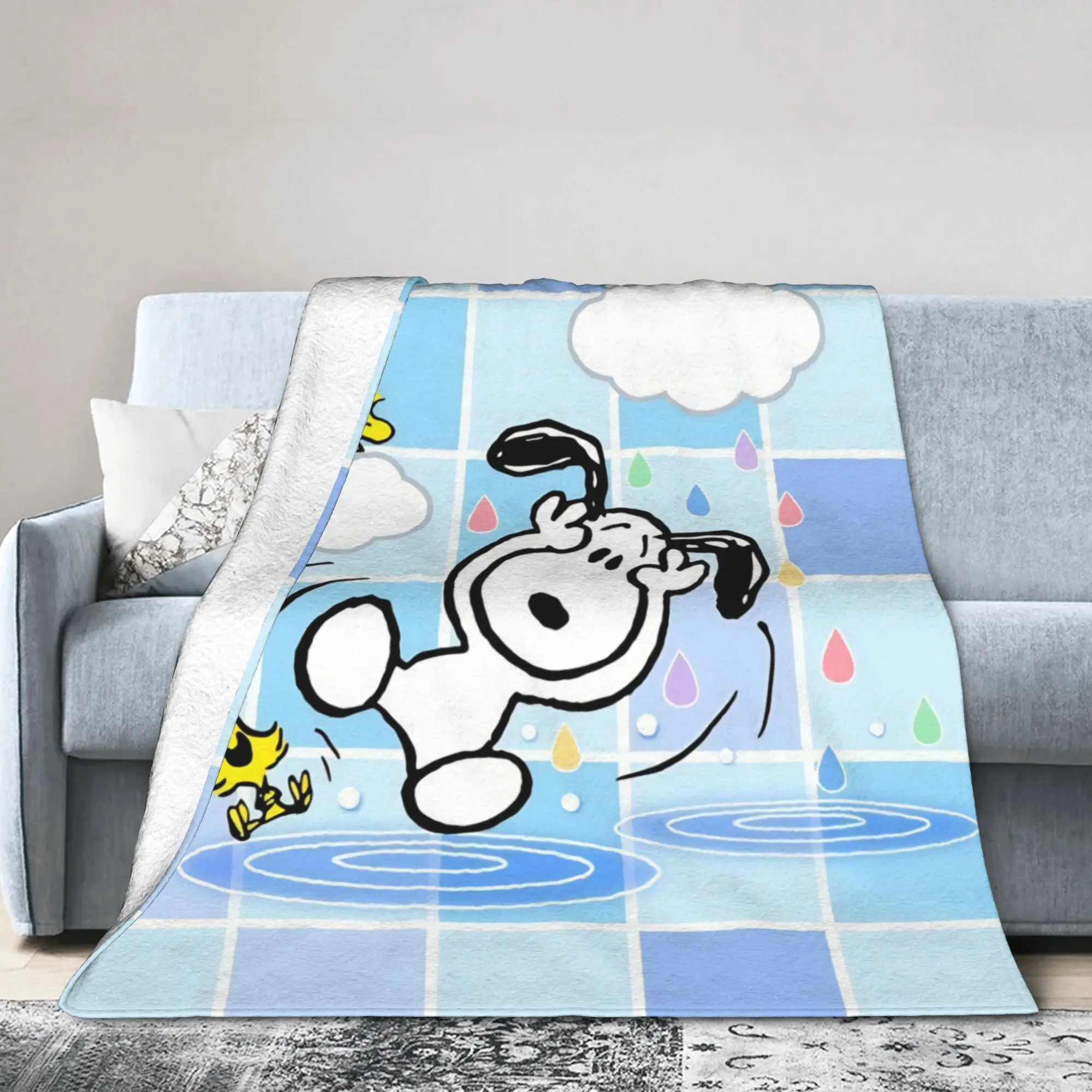 Cartoon Cute S-Snoopys Blanket  Fuzzy Awesome Breathable Throw Blankets for Bedspread Autumn/Winter
