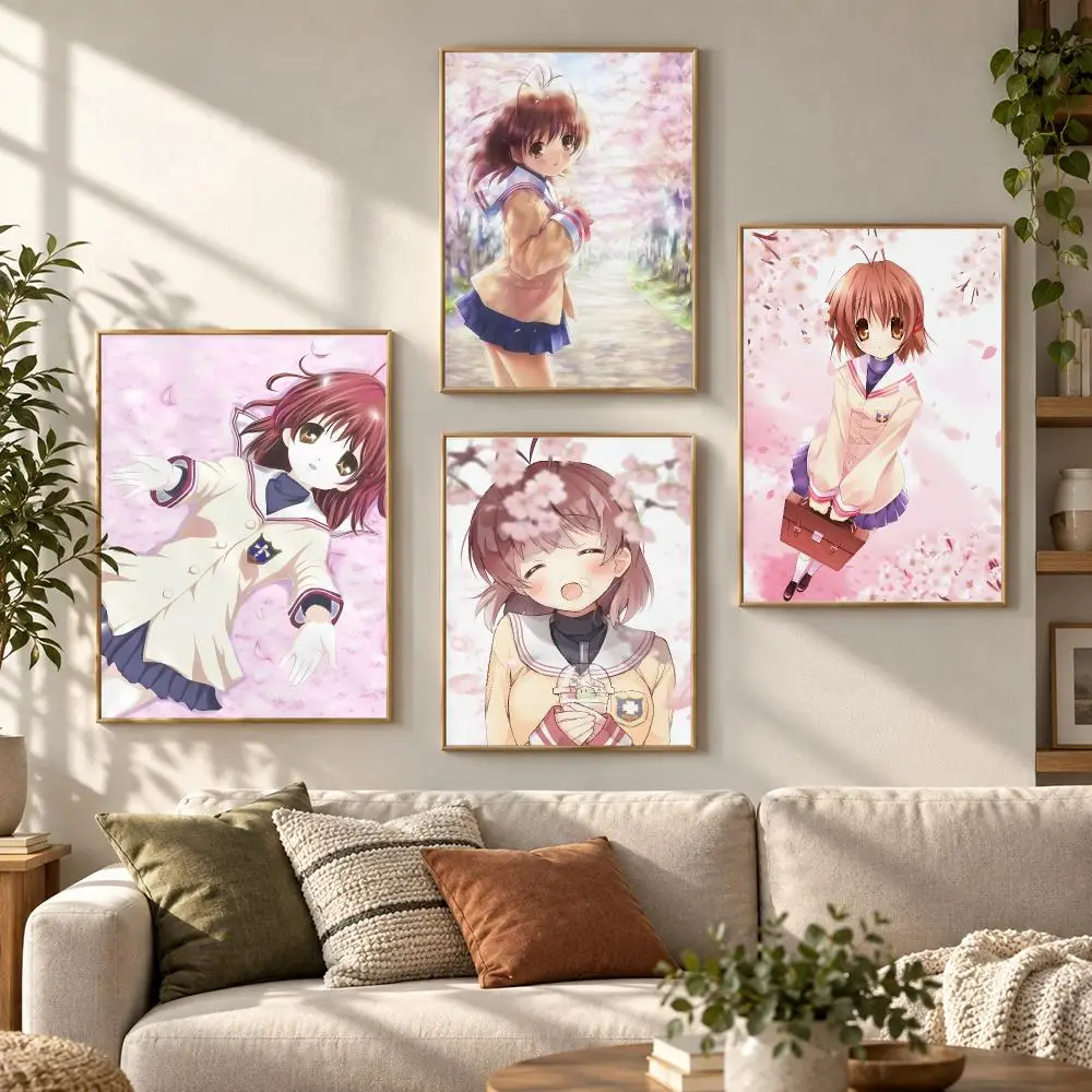 Video Game Anime C-clannad Poster HD Waterproof Aesthetic Wall For Home Decor Trendy Durable Easy To Apply Art