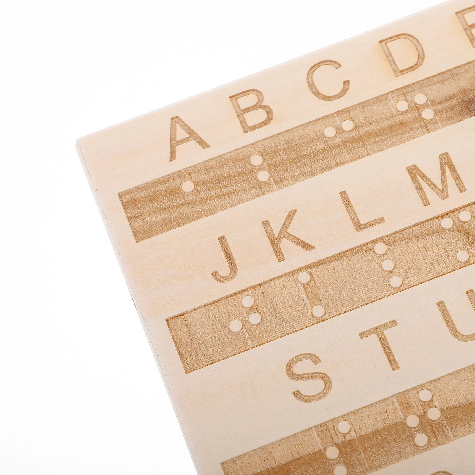 Braille Alphabet Board Wooden Letter Tracing Board for Beginners Educational Tactile Learning Tool Braille Literacy Blind