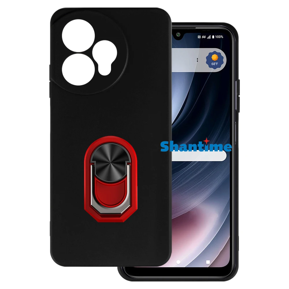 حامل حلقي فاخر مقاوم للصدمات لهاتف الكريكيت Icon Pro 2026 غطاء حامل واقٍ من السيليكون الناعم من مادة البولي يوريثان الحراري