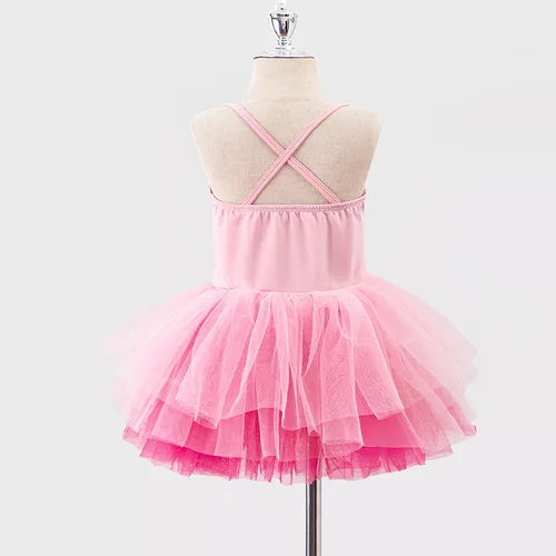 Imagen 2 del producto Vestido de Ballet para niñas, Vestidos con tutú puesta en escena, Ropa de baile para niños, trajes de Ballet de verano, Vestidos de práctica, Leotardos