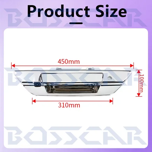 Imagen 2 del producto 170 °   Manija de puerta trasera gran angular con orificio para llave, cámara de visión trasera NTSC para camioneta para Toyota Hilux Revo 2015-2021