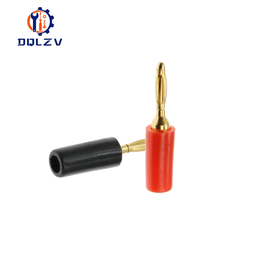 Audio Speaker Screw Banana Gold Plate Plugs Connectors Mini 2MM Banana Plug For Banana Socket