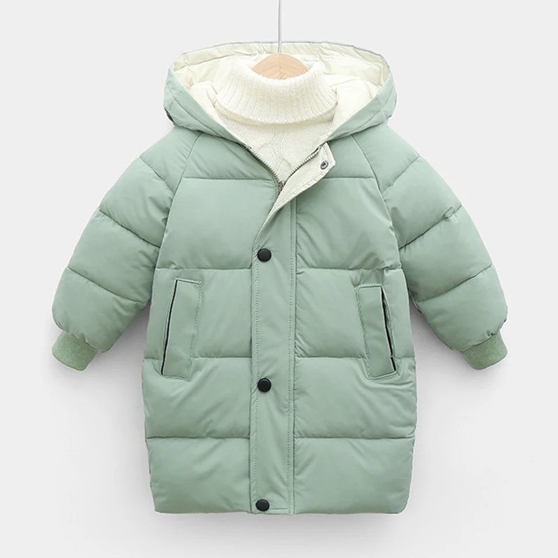Kids Thicken Coats Cold Winter Children Down Outerwear Teen Boys Girls Down Cotton Parka Coats Children Warm Long Hooded Jackets