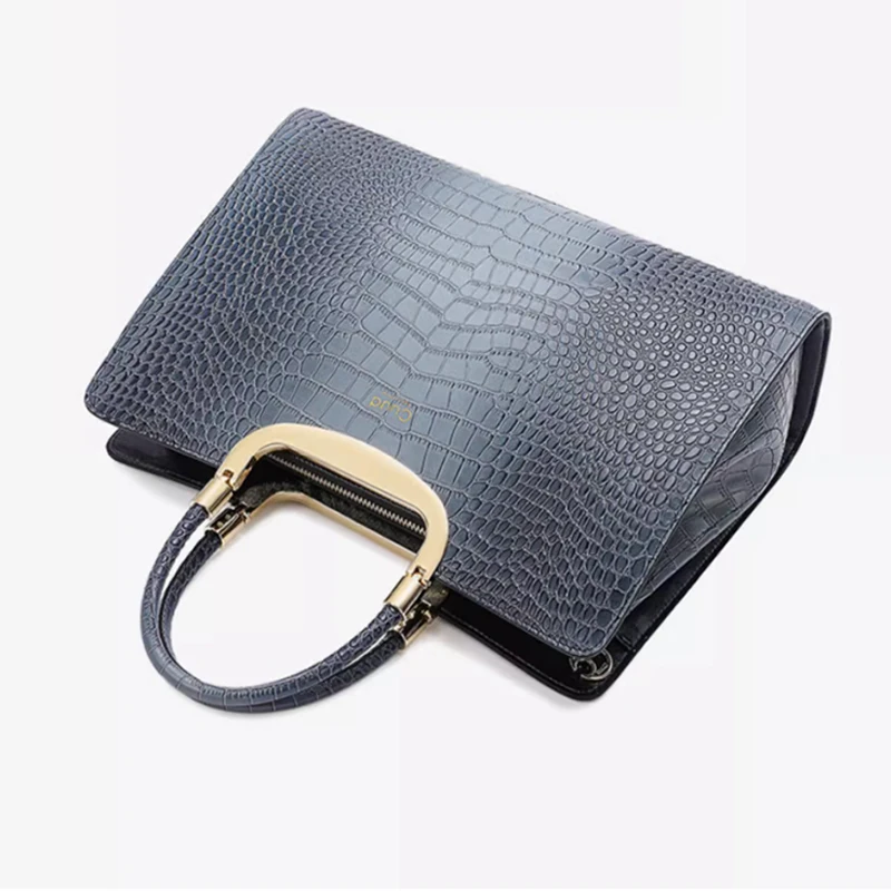 2024 Luxury Women's Handbag Genuine Leather Bag Crocodile Pattern Shoulder Bag Luxury Handbag Trend