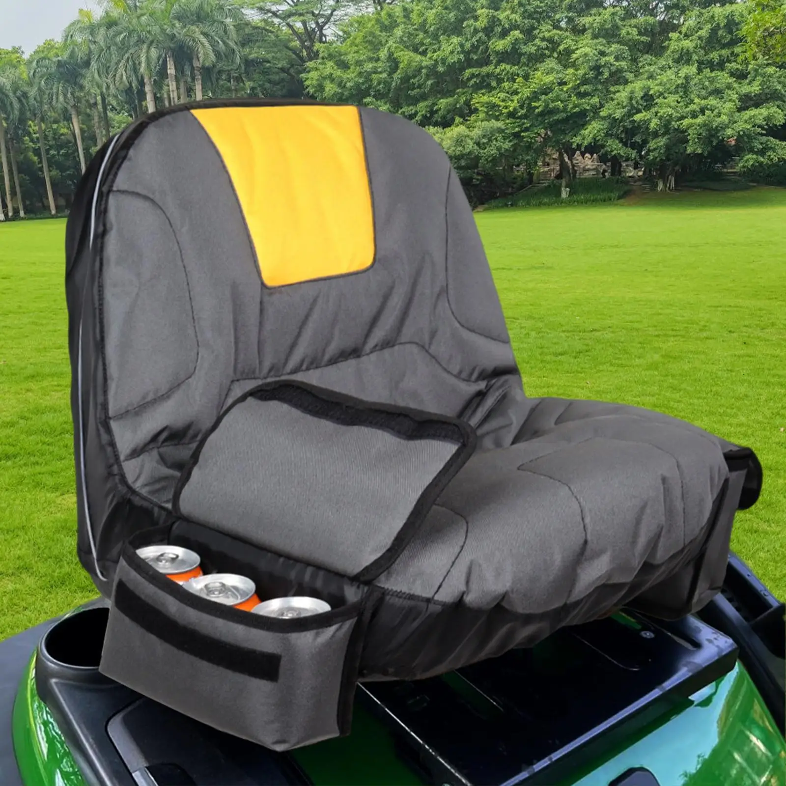 Lawn Mower Seat Cover,Protection Cover Comfortable Pad Mesh Pouch Lawn Tractor Cushion Cover with Pockets for Yard,Gardening