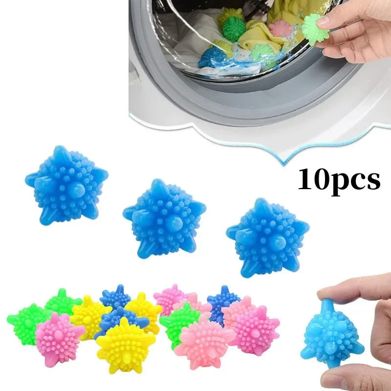 Delysia King 10pcs Multicolor Decontamination Laundry Ball Anti-Tangle Washing Machine Cleaning Household Supplies