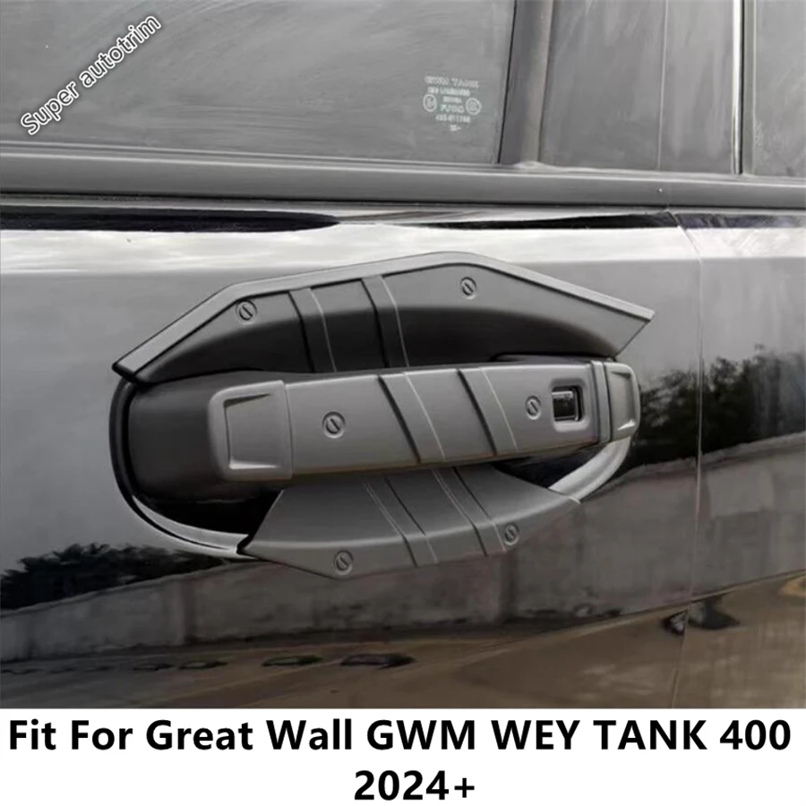 

Car Side Rear Door Handle Bowl Protection Cover Trim For Great Wall GWM WEY TANK 400 2024 2025 2026 ABS Matte Black Accessories