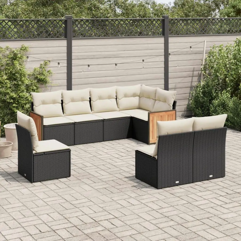 

Elegant Black and Cream Garden Sofa Set Modern Outdoor Seating Comfortable Furniture for Patio Balcony Backyard