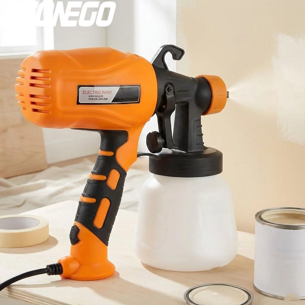 550W High Power Spray Gun 950ml Detachable Canister 3 Spray Patterns Easy Clean for Home Outdoor Painting