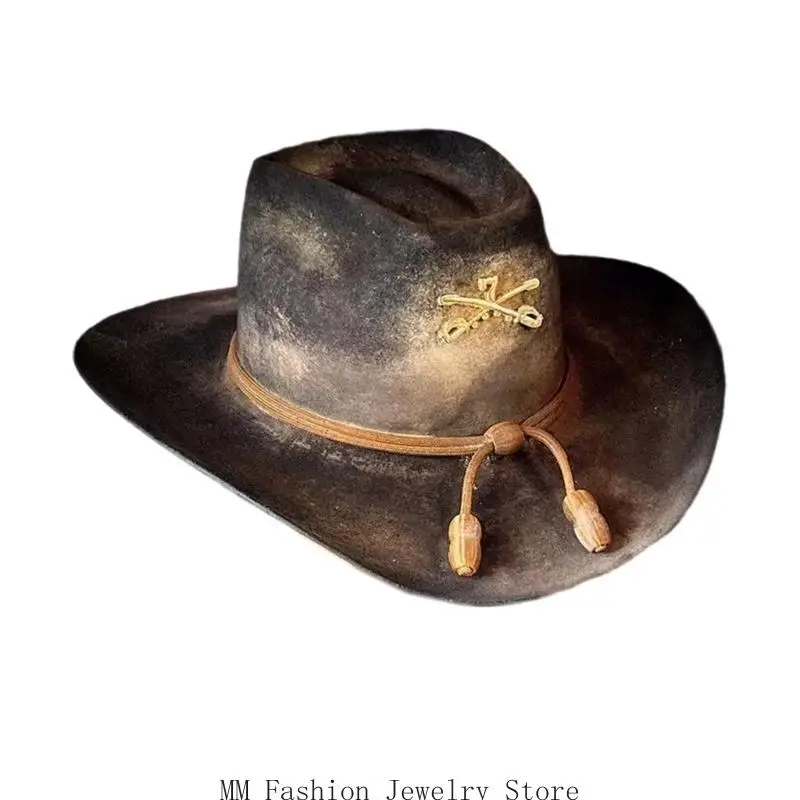 

Unisex Wool Fedoras Hat with Breathable Comfortable Headwear for Fashion Enthusiasts and Outdoor Leisure Cowgirls Props