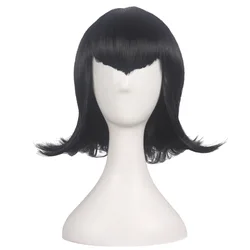 Halloween Women Hotel Witch Mavis cosplay wig Party Mavis role play styled black short hair wig costume with free hair cap