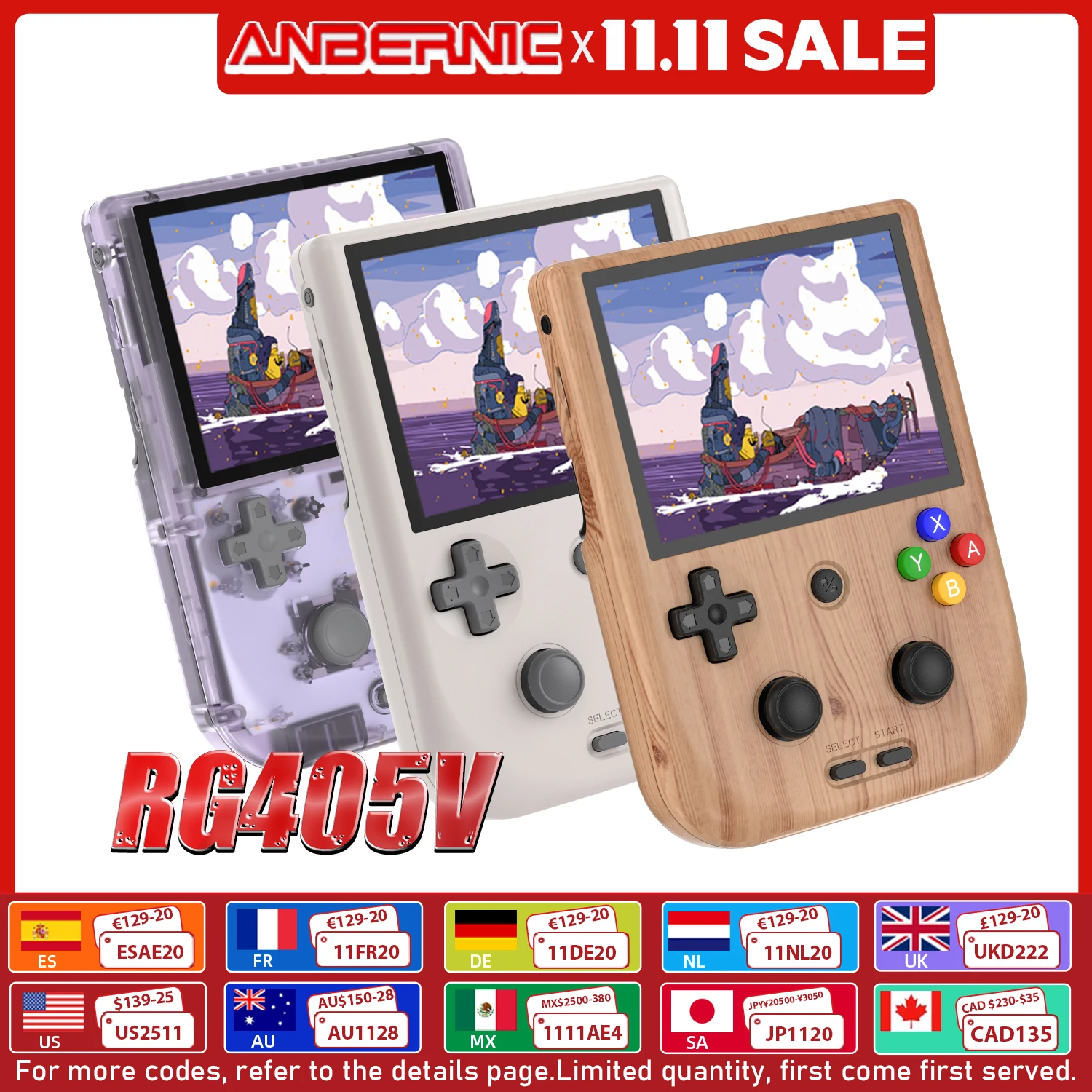 ANBERNIC RG405V Console di gioco portatile Touch screen IPS da 4 pollici Android 12 Unisoc Tiger T618 Lettore di gioco a 64 bit Aggiornamento OTA da 5500 mAh Compatibile con Googleplay Front-end di gioco integrato