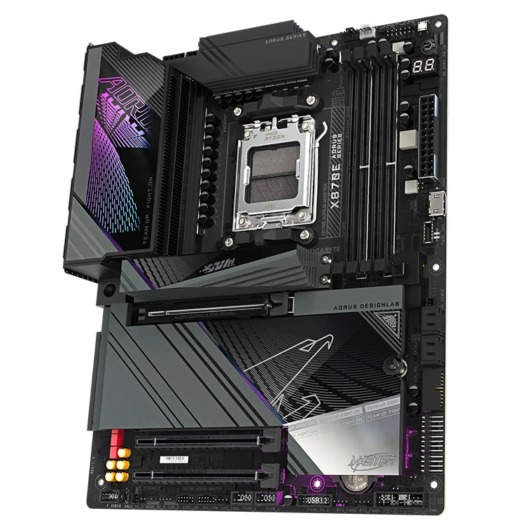 New  X870E AORUS MASTER Gaming Motherboard with AMD AM5 socket supports AMD 9000/8000/7000 series CPU and 4*DDR5 memory image 4