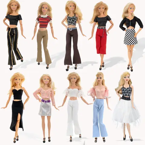 बार्बी के लिए 27-30 सेमी गुड़िया ड्रेस अप कपड़े सहायक उपकरण 1/6 गुड़िया फैशन पैंट/स्कर्ट सेट लड़कियों उपहार खिलौना 8 best sales बार्बी गुड़िया के कपड़े और सामान - №4