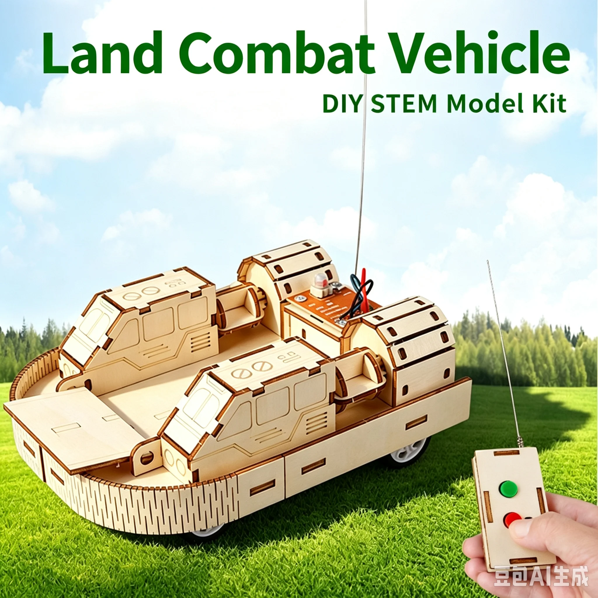 DIY Remote‑Controlled Land Combat Vehicle Model Kit, Science Experiment Handcraft, STEM Assembly Building Kit