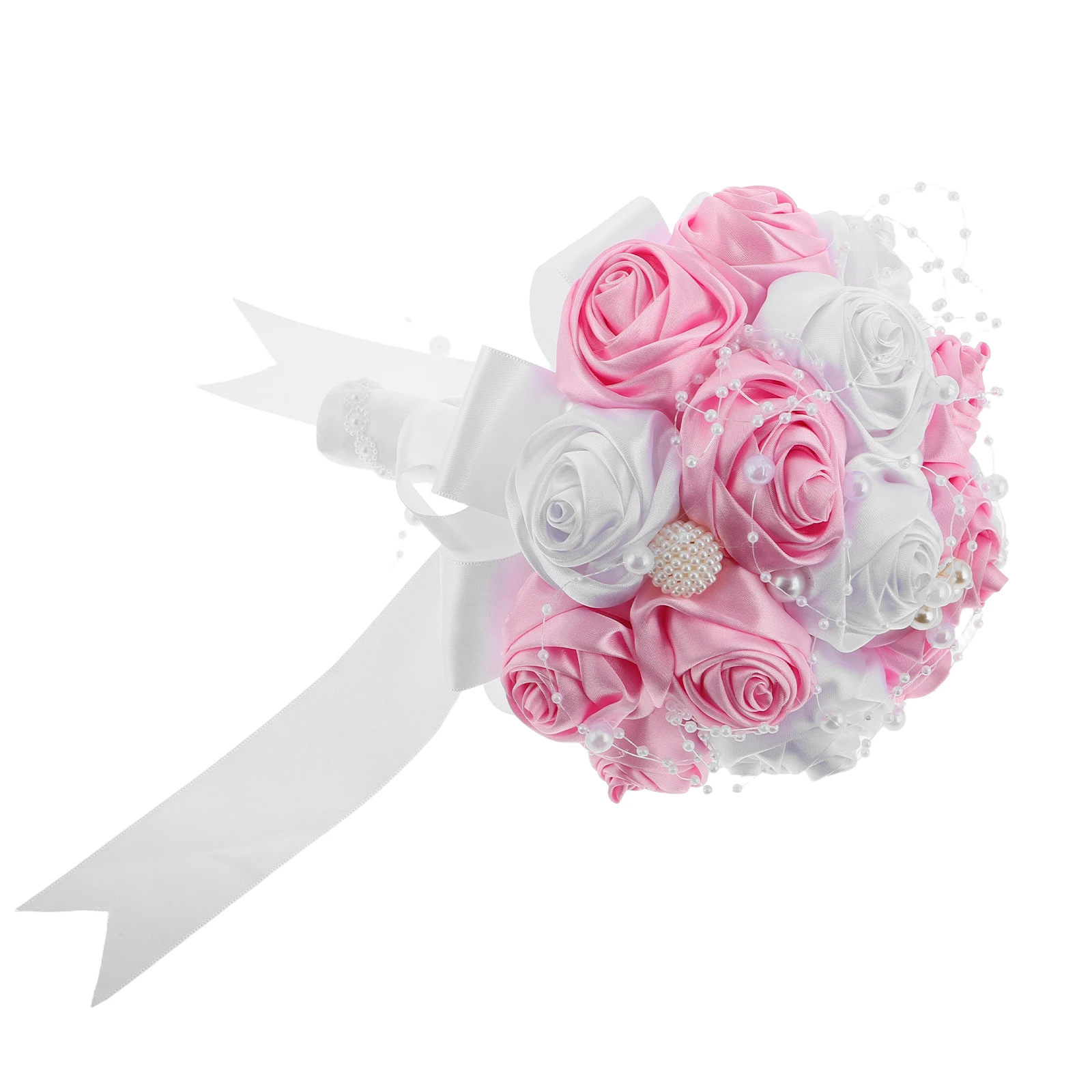 

Artificial Flowers Wedding Bouquet Bridal Cloth Bride Bridesmaid Holding Elegant Satin Plastic Soft Comfortable