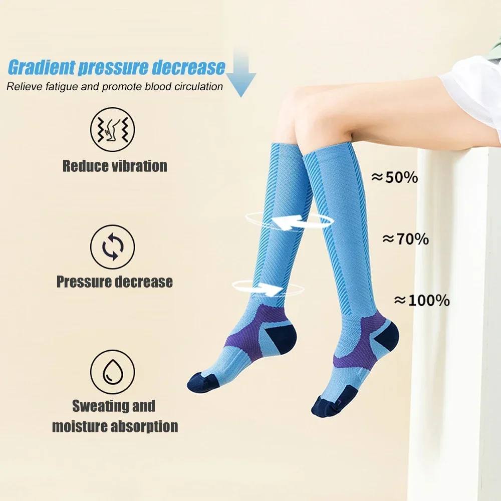 AXXTXXA 1 Pair Compression Socks for Women and Men Circulation-Best Support for Running, Athletic, Nursing, Travel